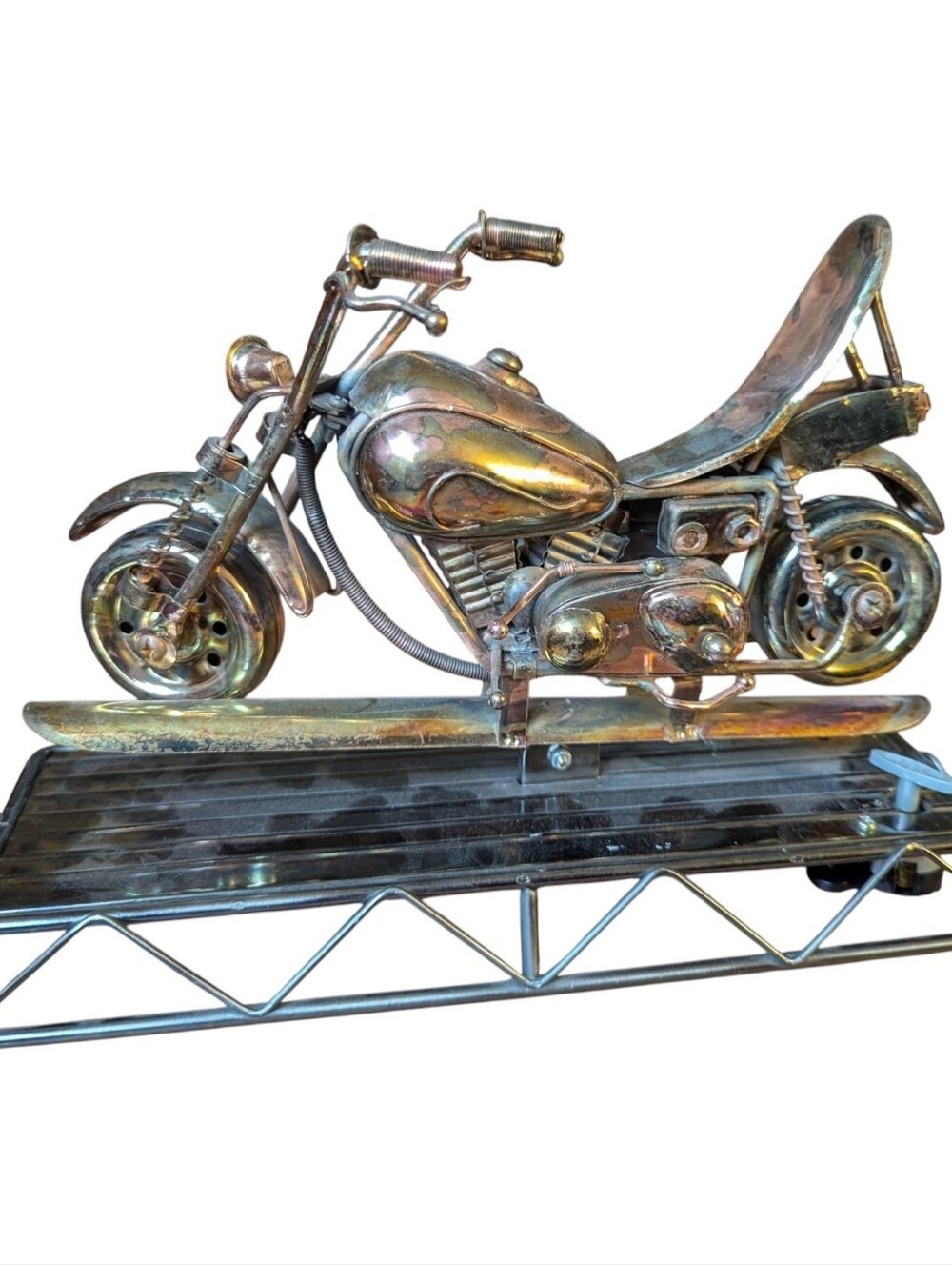 Vintage Motorcycle Brass Copper Music Box